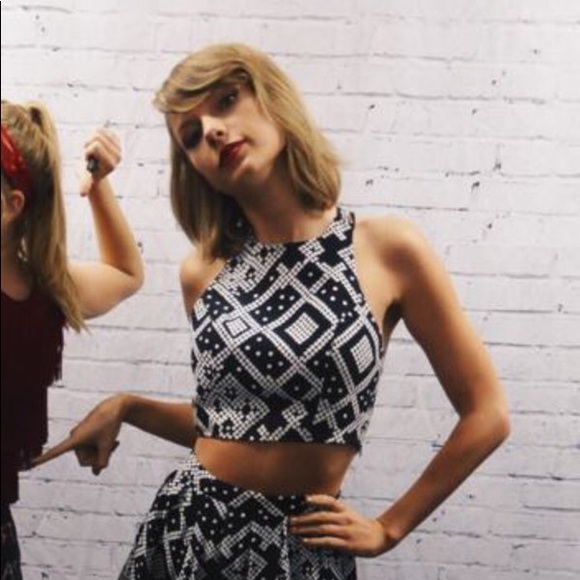 NBD Black and White Halter Crop Top - Picture 6 of 6